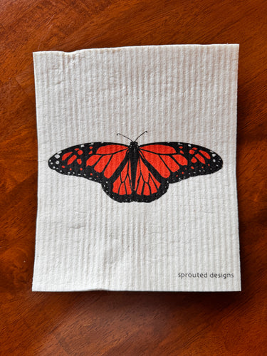 Monarch Butterfly Swedish Dishcloth