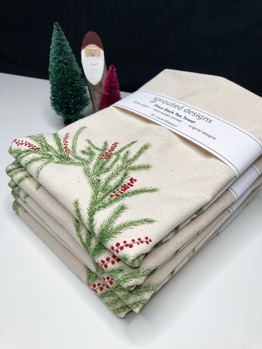 Flour Sack Dish Towel - Three Grinches - ImpressMeGifts