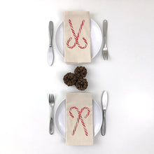 Load image into Gallery viewer, Candy Cane Napkin Set of 2