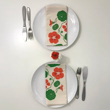 Load image into Gallery viewer, Nasturtium flower napkin set of two