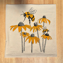 Load image into Gallery viewer, Bumblebee and black eyed Susan Flour Sack Towel