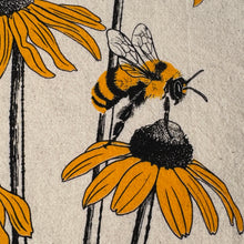 Load image into Gallery viewer, Bumblebee and black eyed Susan Flour Sack Towel