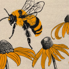 Load image into Gallery viewer, Bumblebee and black eyed Susan Flour Sack Towel