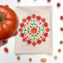 Load image into Gallery viewer, Tomato Mandala Flour Sack Towel