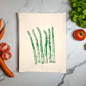 Asparagus Flour Sack Towel - center printed