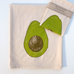 Avocado Flour Sack Towel - center printed