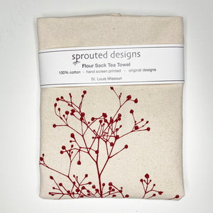 Berry Branch Flour Sack Towel - center printed