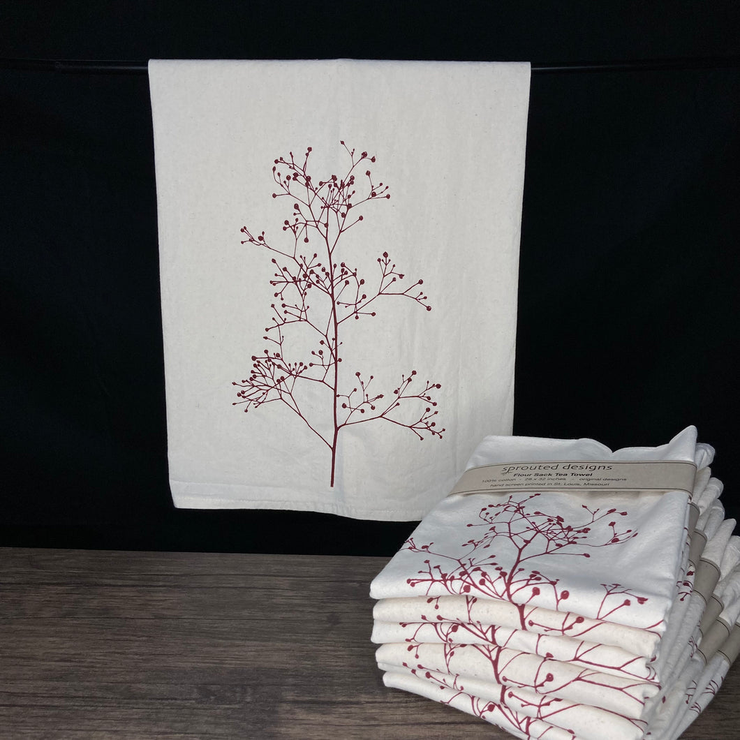 Berry Branch Flour Sack Towel - center printed