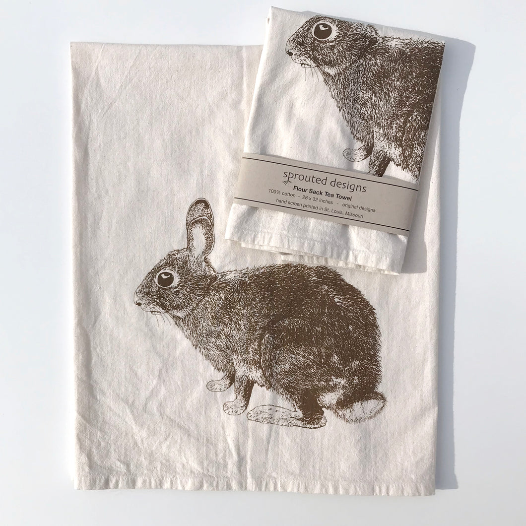 Bunny Flour Sack Towel - center printed