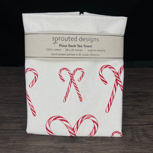 Candy Cane Flour Sack Towel - center printed
