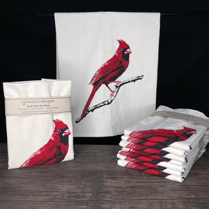 Cardinal Flour Sack Towel - center printed