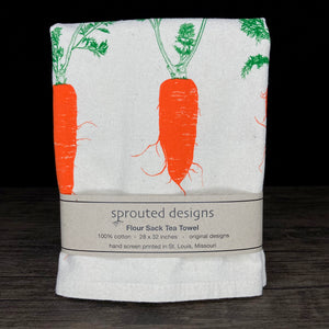 Carrot Flour Sack Towel - center printed