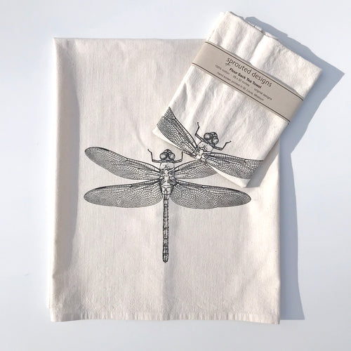 Dragonfly Flour Sack Towel - center printed