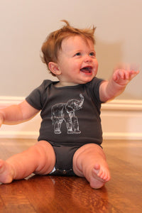 Elephant Short Sleeve Baby Bodysuit