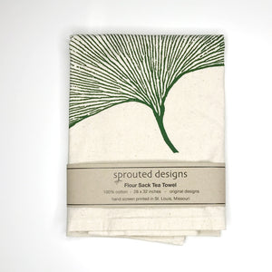 Ginkgo Leaf Flour Sack Towel - center printed