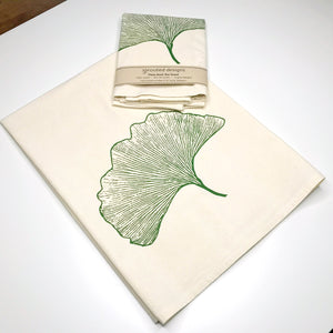 Ginkgo Leaf Flour Sack Towel - center printed