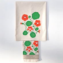 Load image into Gallery viewer, Nasturtium Flowers Flour Sack Towel - center printed