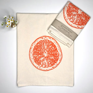 Orance Slice Flour Sack Towel - center printed