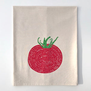 Varieties of Tomatoes Flour Sack Towel - center printed