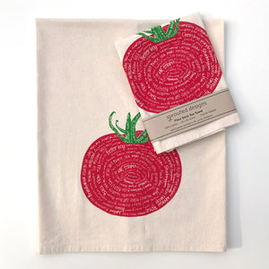 Varieties of Tomatoes Flour Sack Towel - center printed