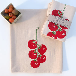 Tomato Vine Flour Sack Towel - Center Printed