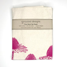 Load image into Gallery viewer, Coneflower Flour Sack Towel - center printed