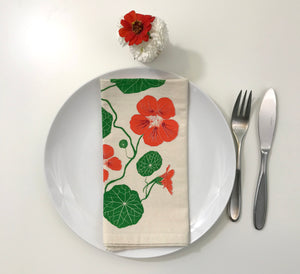 Nasturtium flower napkin set of two